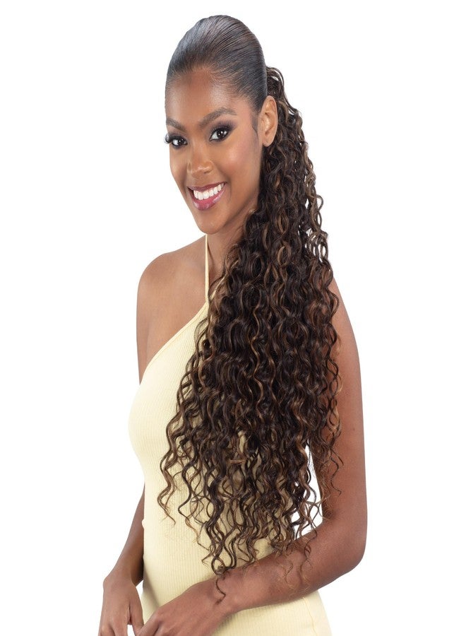 SHAKE-N-GO Organique Pony Pro Ponytail Spanish Curl 26" with Secret Pocket (JET BLACK 1) - Image 1